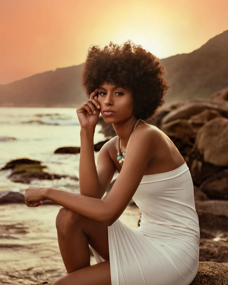 Full afro hairstyle