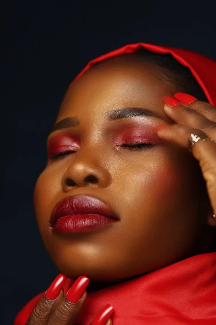 Red matte lipstick