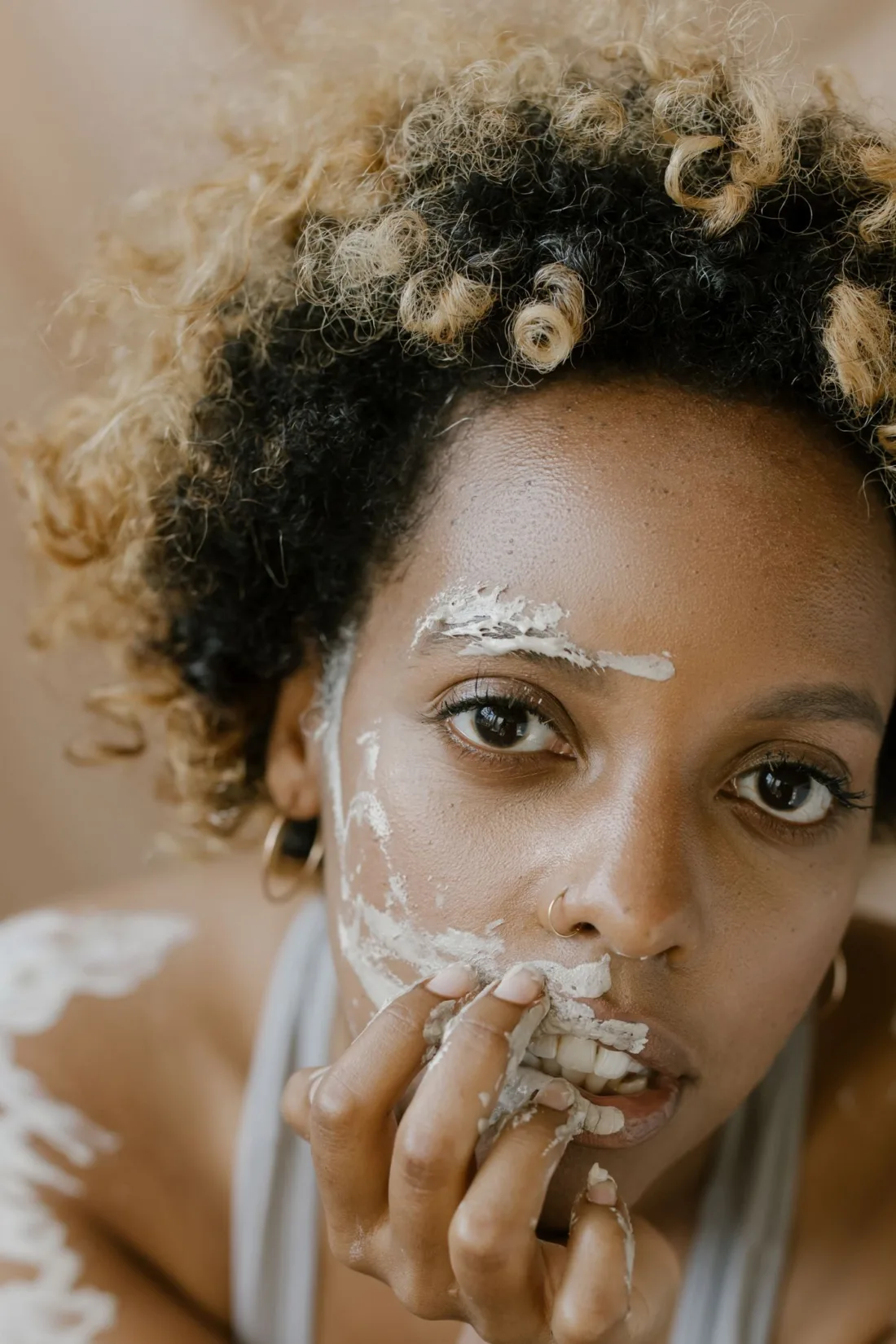 Woman enjoying a facial mask